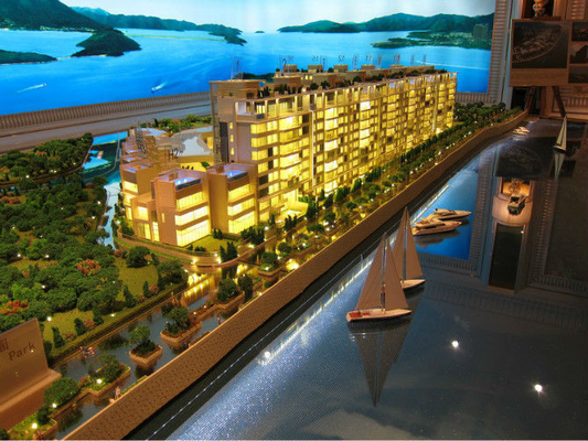 Environmental Miniature Architectural Model With Lighting System For Township Project supplier