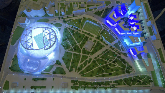 Environmental Miniature Architectural Model With Lighting System For Township Project supplier