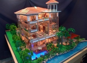 3D Villa Architectural Model Maker , Durable Lighting Scale Model Making supplier
