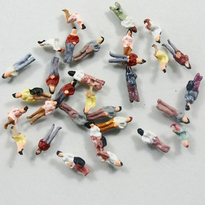 scale 1:300 0.6cm Architectural Scale Model People , Plastic Painted Figures For Railway Layout supplier