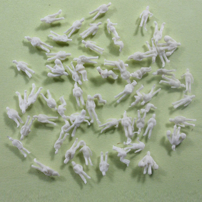 1:200 Architectural Scale Model People , Standing / Sitting White Figures 1.0cm For Layout supplier