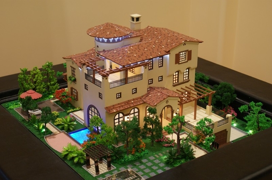 Nice Acrylic Scale Model Scenery For  Lighting Villa Building Layout supplier