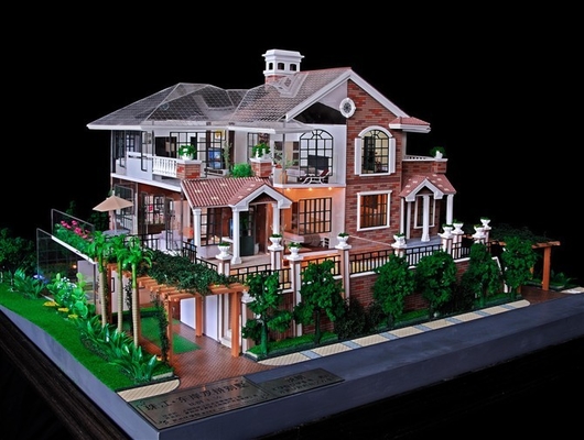 Nice Acrylic Scale Model Scenery For  Lighting Villa Building Layout supplier