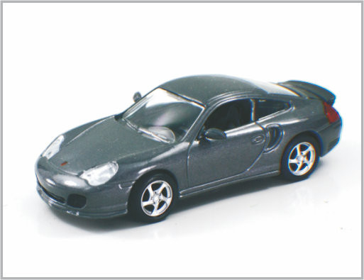 1 / 43 Diecast Carbon Black Alloy Custom Scale Model Cars Porsche 911 Turbo For Collection supplier