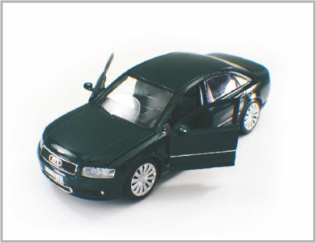 1 / 24 Diecast Alloy Bright black Custom Scale Model Cars Audi A8 As Home Decoratio supplier