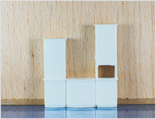 1025-01 White Architectural Scale Model Furniture Home Design G Scale TV Cabinet Model supplier